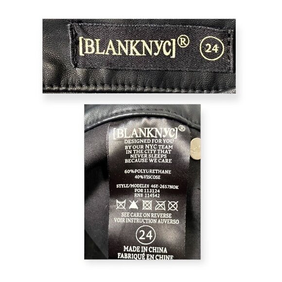 BLANKNYC Black Vegan Leather Moto Pants, size 24, new with tag - Picture 7 of 15